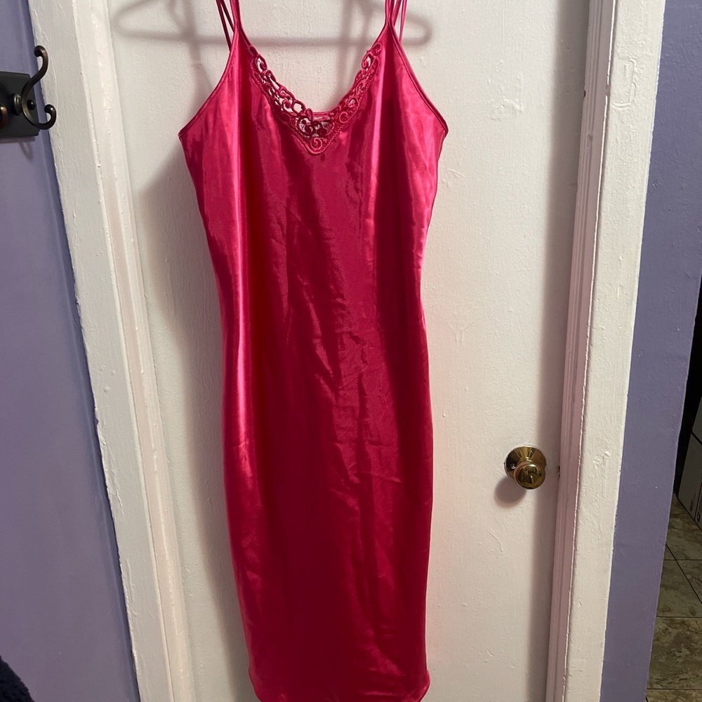 Vintage Hot pink California Dynasty Satin Nightgown/Slip